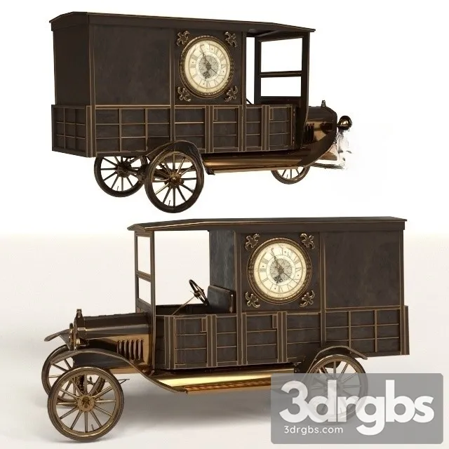 Clock Retro Car Clock 3D Model Free