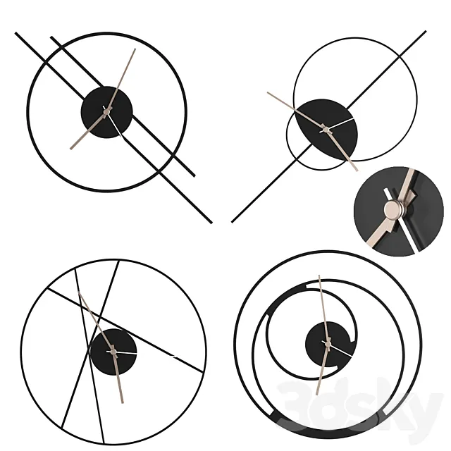 clock set 1 by Horloge Murale 3DModel