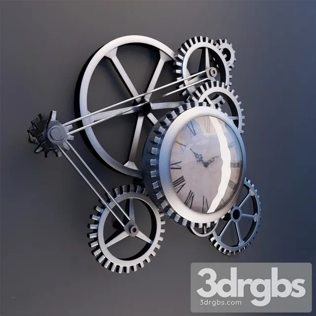 Clock Steampunk 3D Model Free