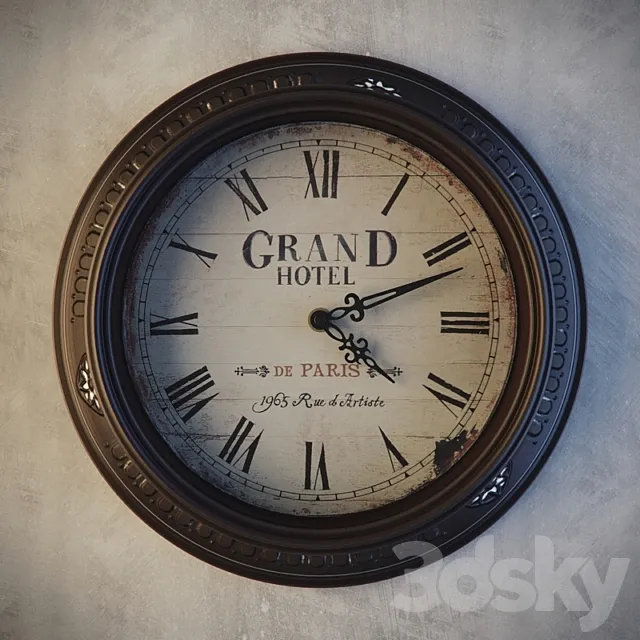 Clocks Grand Hotel 3D Model