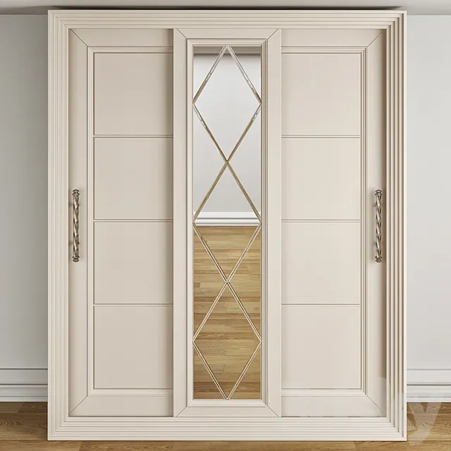 Closet with mirror door linear 3DModel