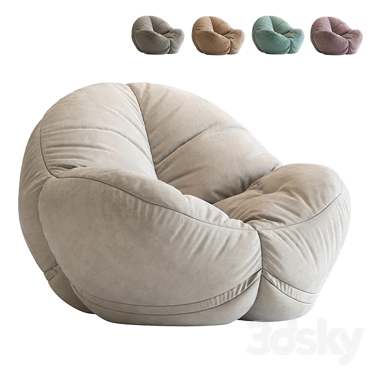 Cloth Bean Bag Chair 3D Model Free