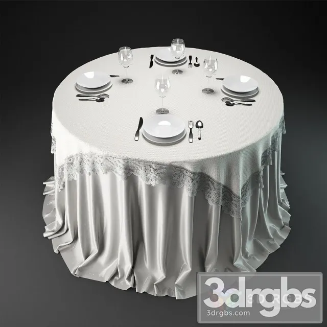 Cloth Mrichk Table 3D Model Free