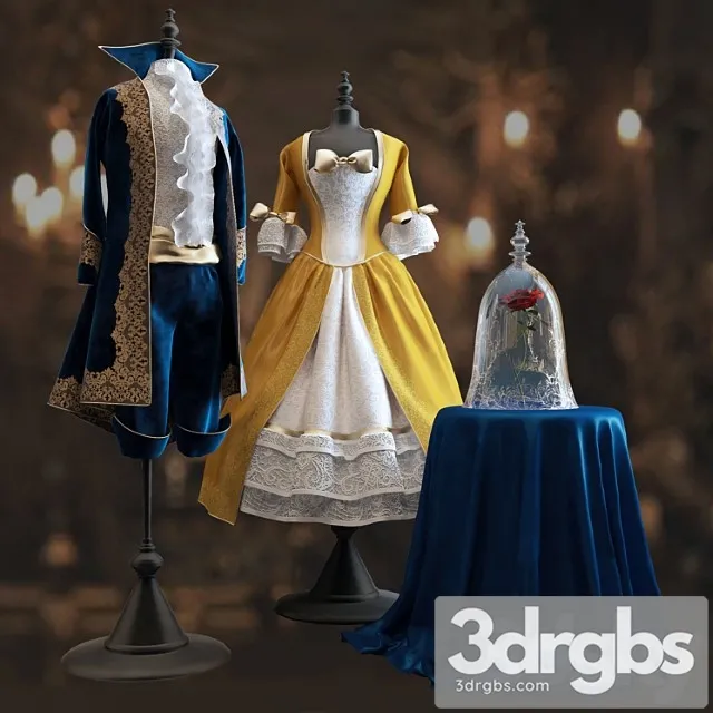 Clothes Beauty and the beast 3D Model Free
