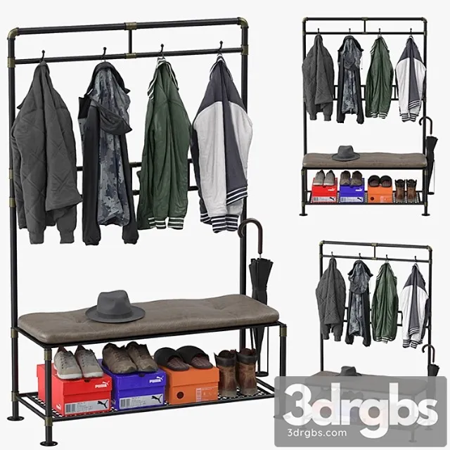 Clothes Cedric hall tree 3D Model Free