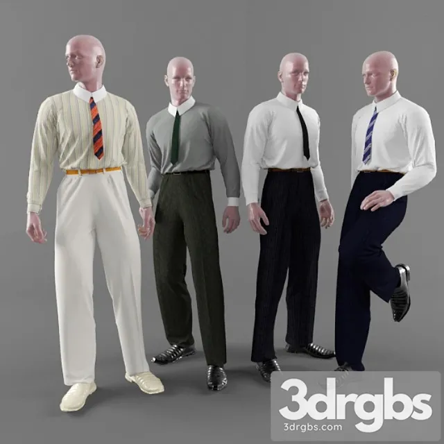 Clothes Classic men's clothing 3D Model Free