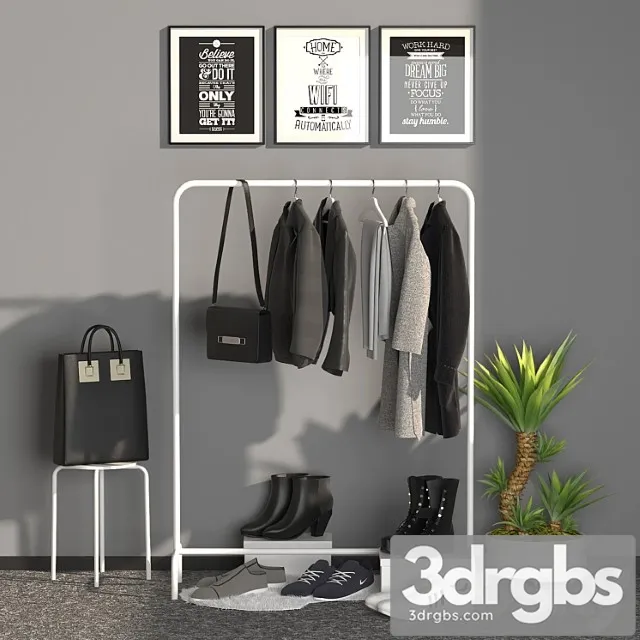 Clothes Coat Rack 3D Model Free