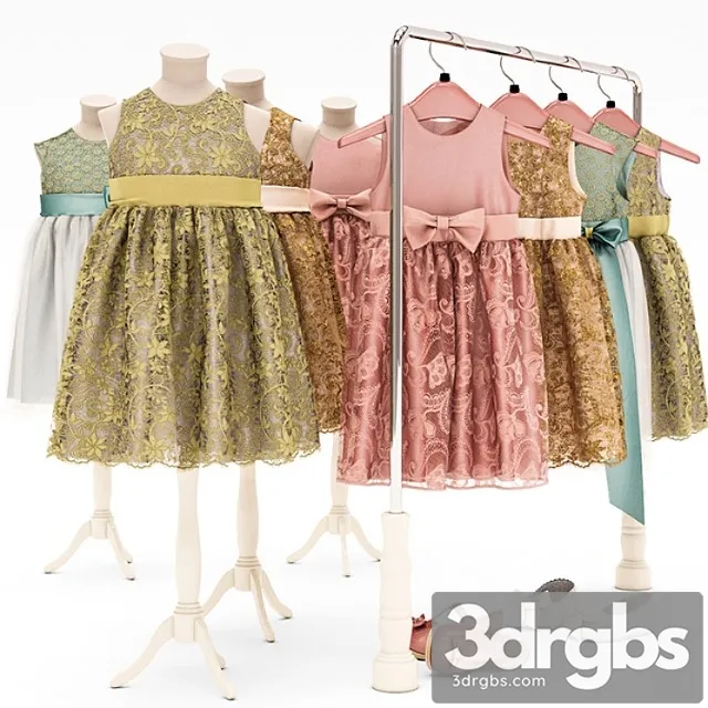 Clothes Dresses for girls 3D Model Free