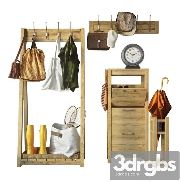 Clothes Entrance Hall With Filling 3D Model Free