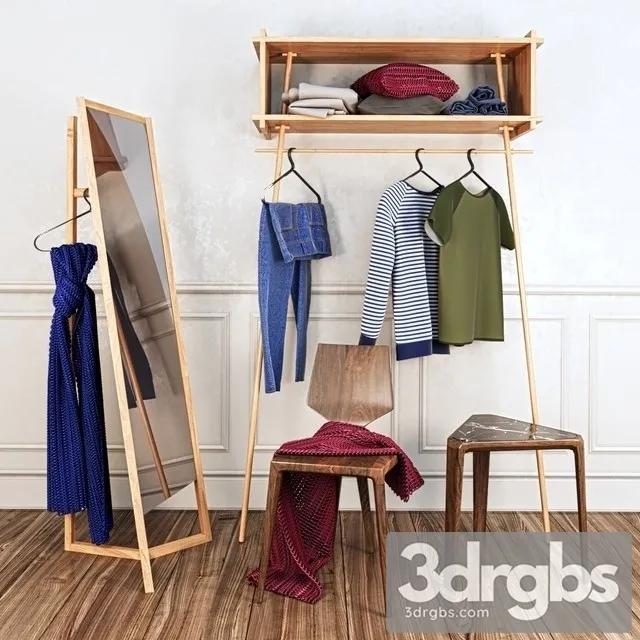 Clothes Hallway Set 3D Model Free