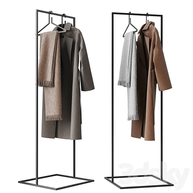 Clothes hanger and coat hanger ominimalism 3D Model