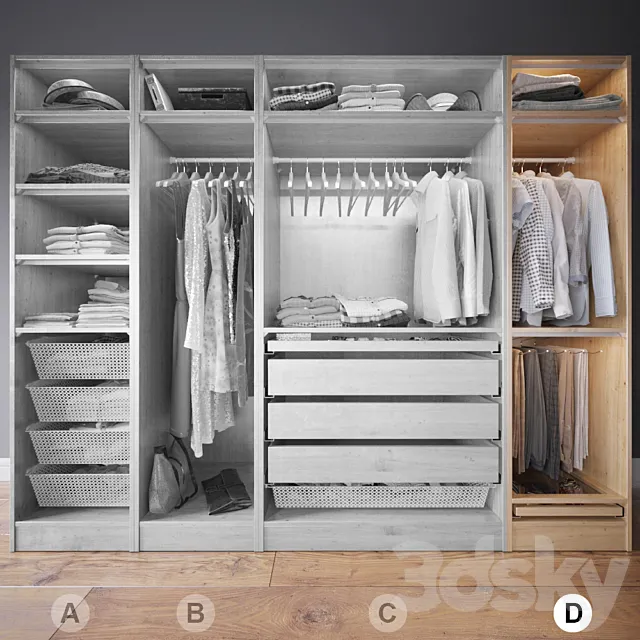 Clothes in the closet section D 4-4 3DModel