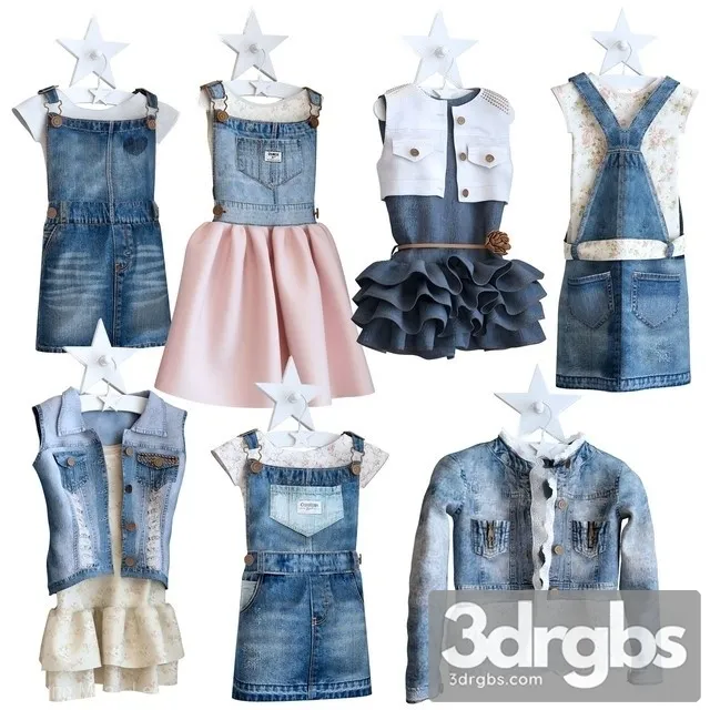 Clothes Jeans Dresses 3D Model Free