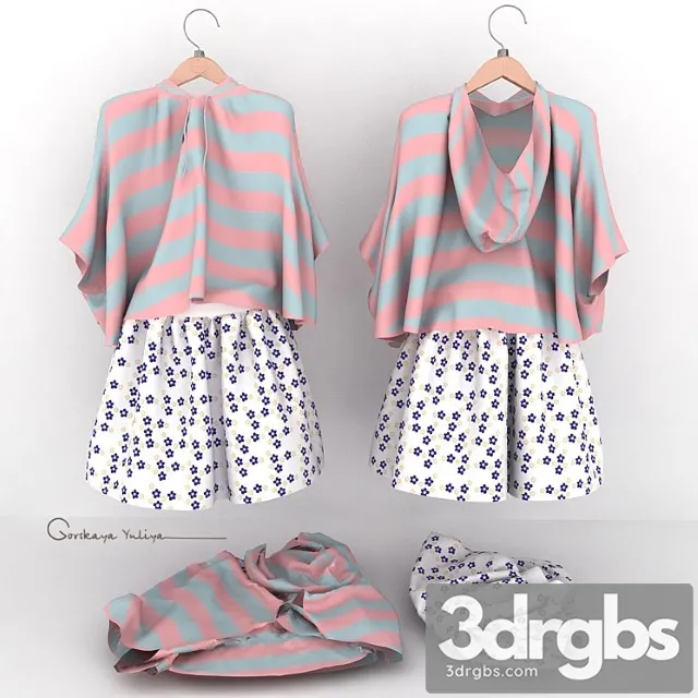Clothes Kids set 3D Model Free
