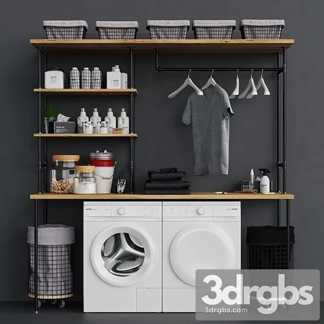 Clothes Loft Laundry Set 3D Model Free