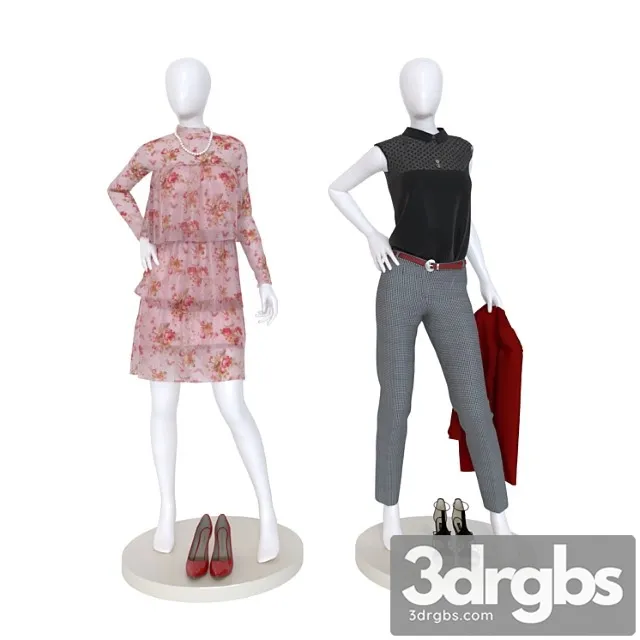 Clothes Mannequins with clothes 3D Model Free
