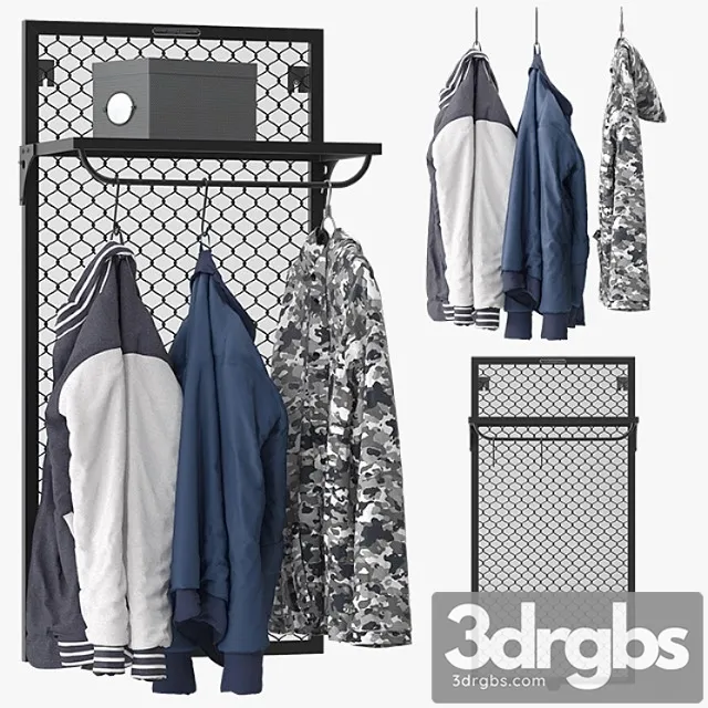 Clothes Noodles wall coat rack 3D Model Free