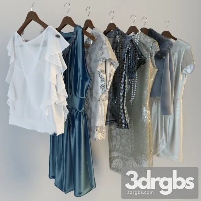 Clothes On Hangers 3D Model Free