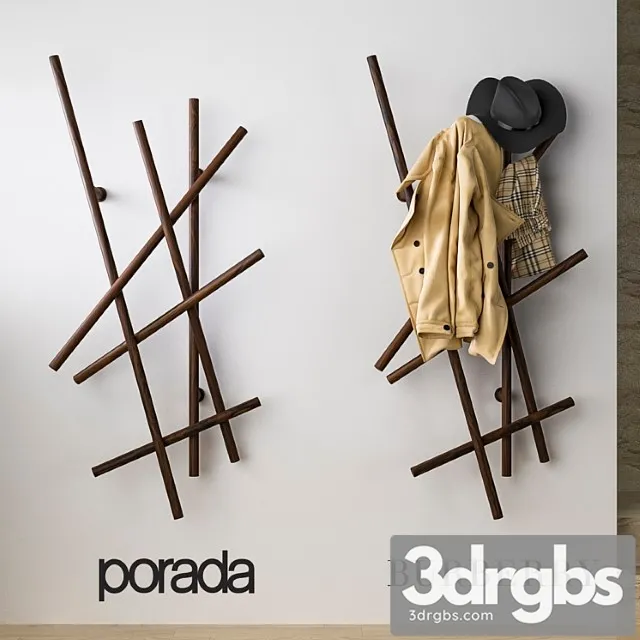 Clothes Porada & burberry set in the hallway 3D Model Free
