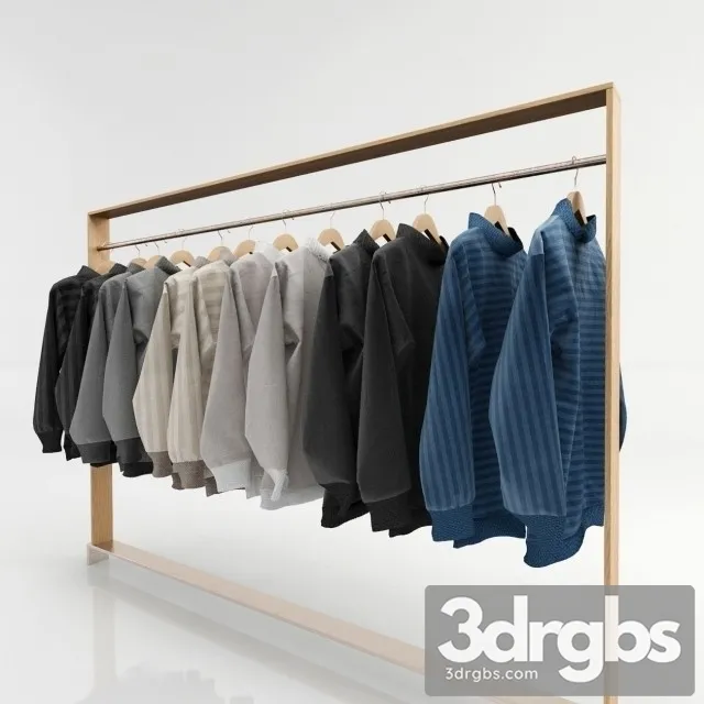 Clothes Set Of Clothes Hanger B 3D Model Free