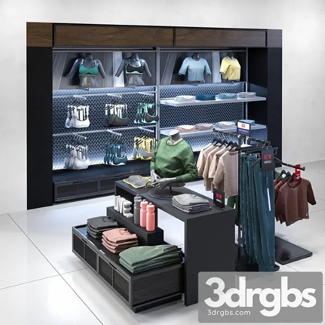 Clothes shop athletic wear 02 3D Model Free