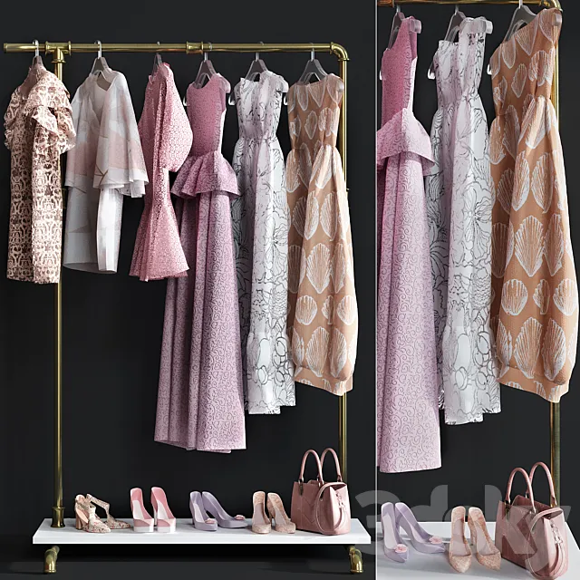 Clothes store hanger 3 3D Model