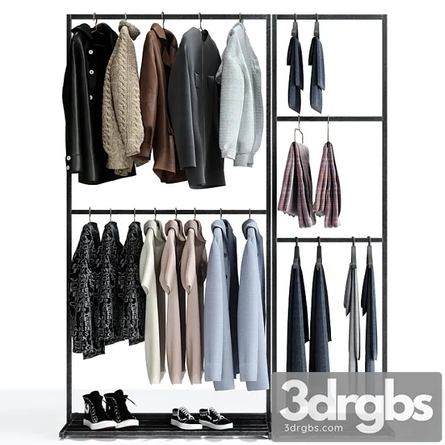 Clothes store hanger 3D Model Free