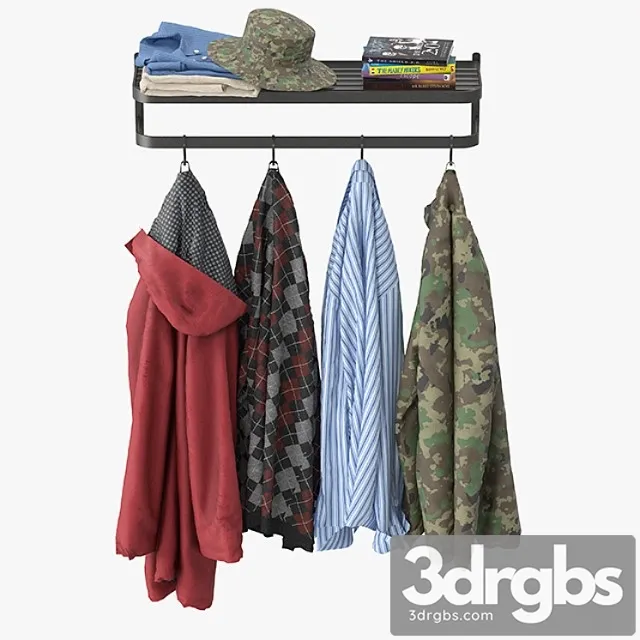 Clothes Wall coat rack 3D Model Free