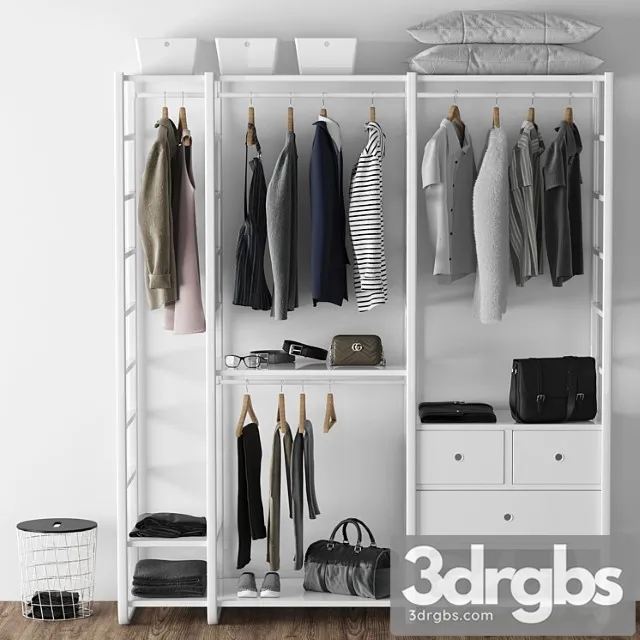 Clothes Wardrobe elvari ikea 3D Model Free