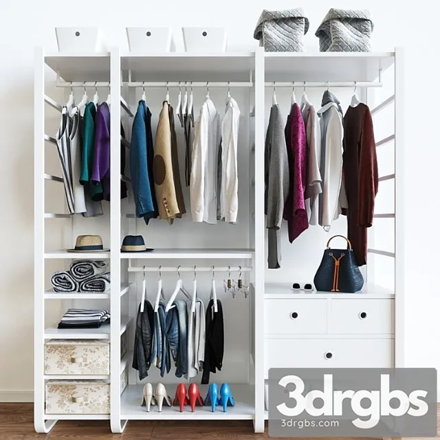 Clothes Wardrobe elvarli ikea 3D Model Free