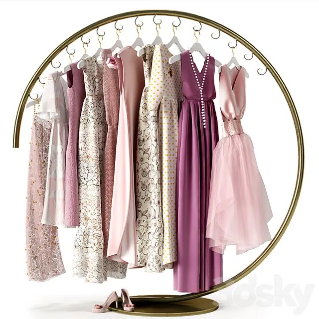 clothesstore hanger 16 3D Model