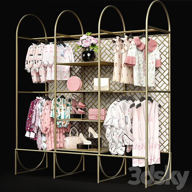 clothesstore hanger 17 3D Model Free