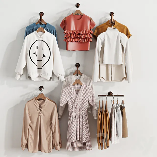 Clothing store. hanger. wardrobe. loft 3DModel