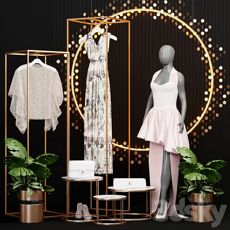 Clothing store showcase 2 3D Model Free