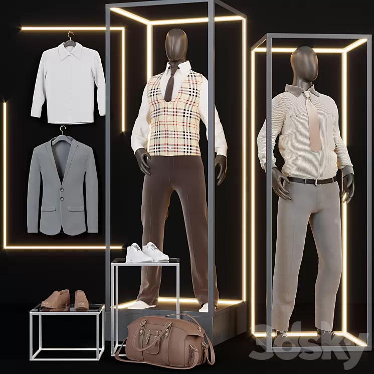 Clothing store showcase 3 3D Model