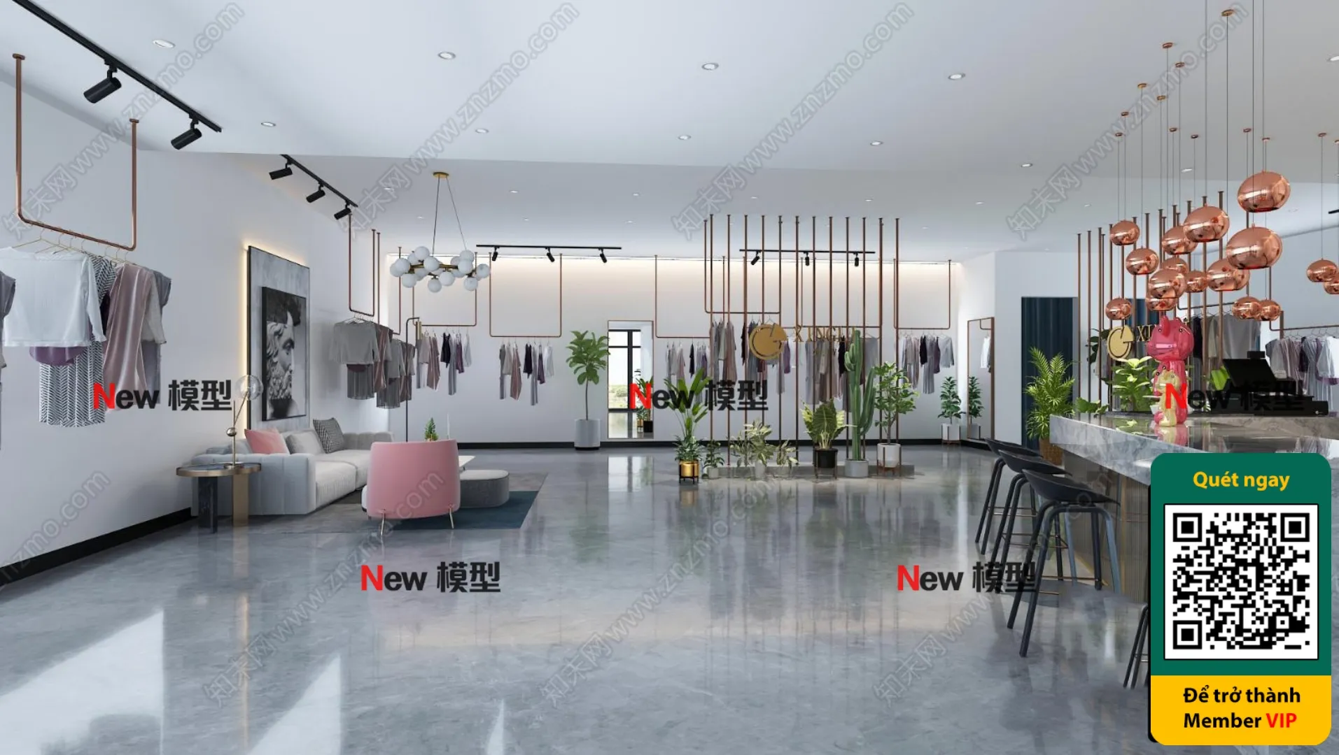 CLOTHING STORE - VRAY / CORONA - 3D MODEL - 6266