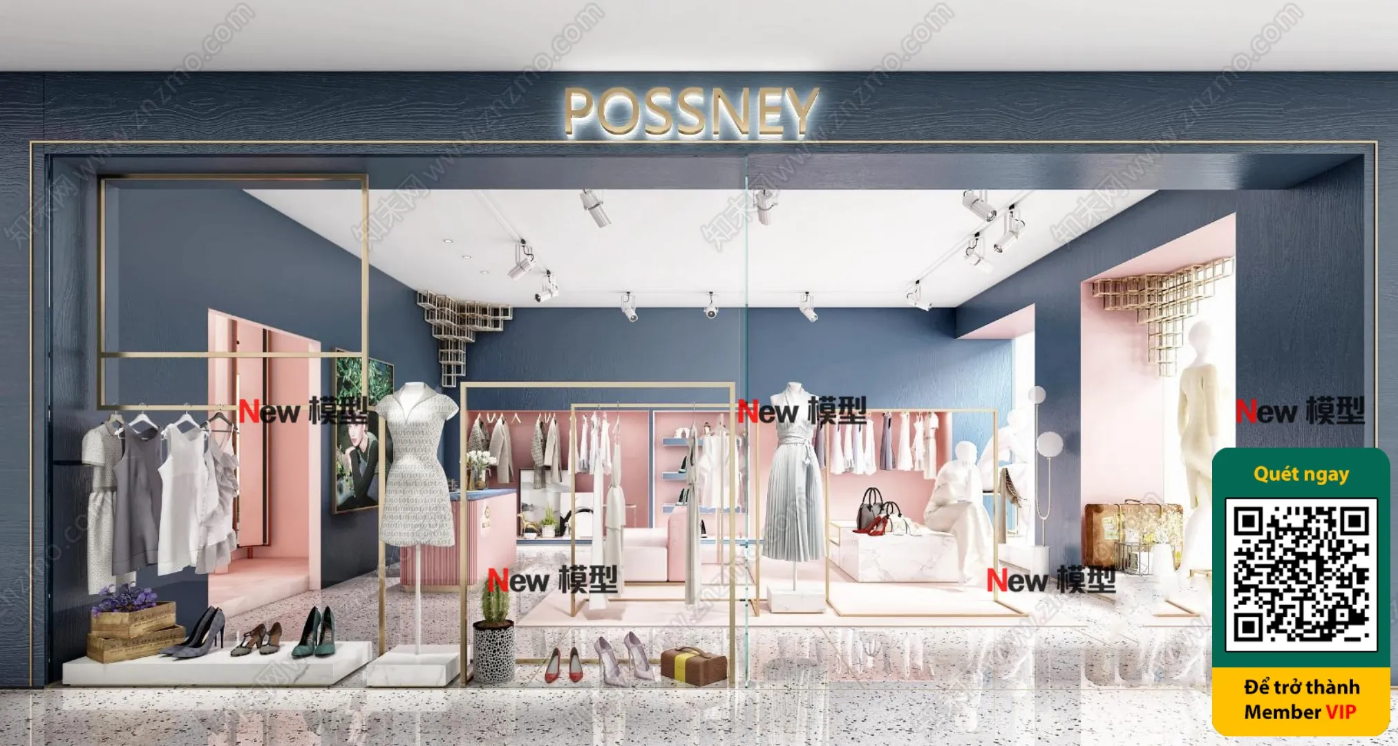 CLOTHING STORE - VRAY / CORONA - 3D MODEL - 6267