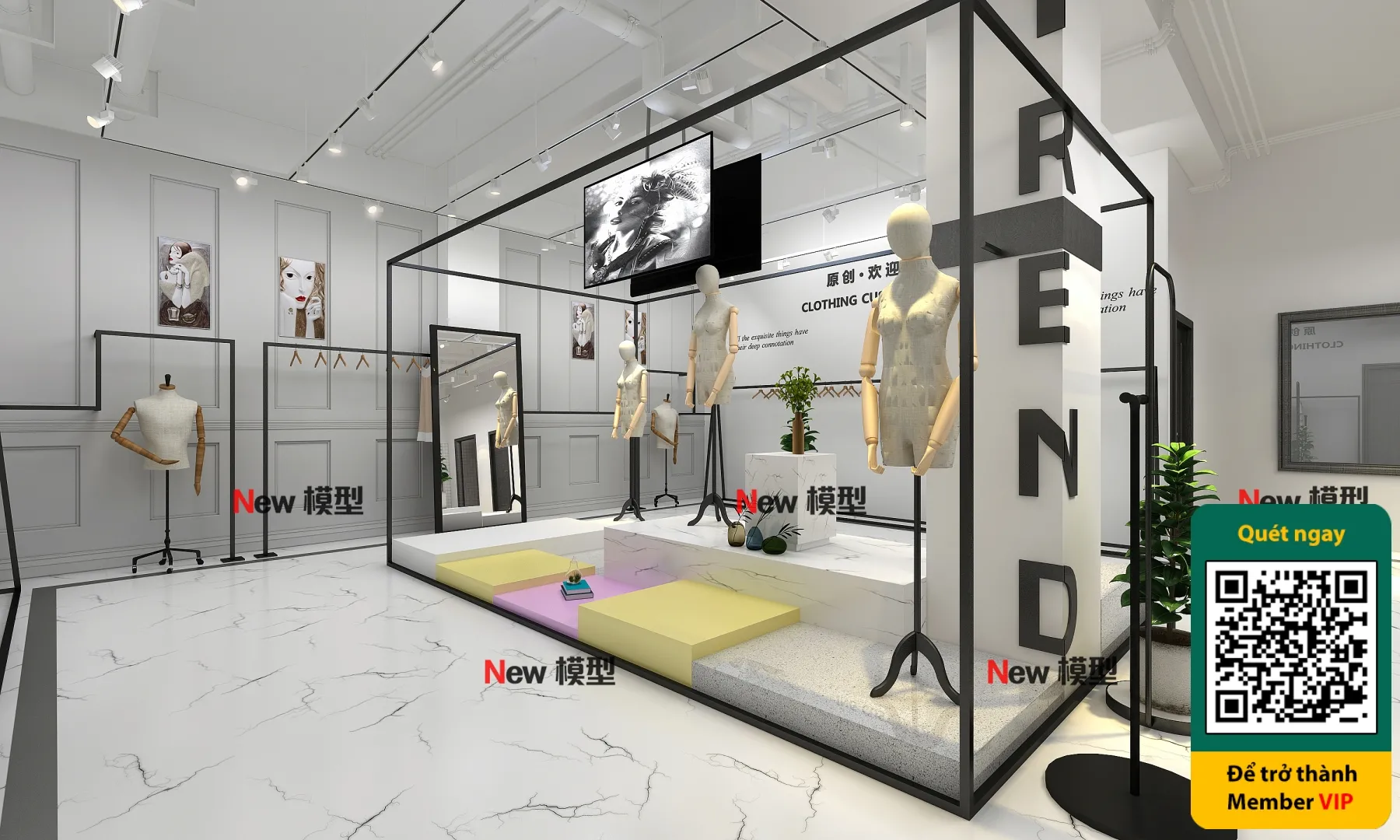 CLOTHING STORE - VRAY / CORONA - 3D MODEL - 6268