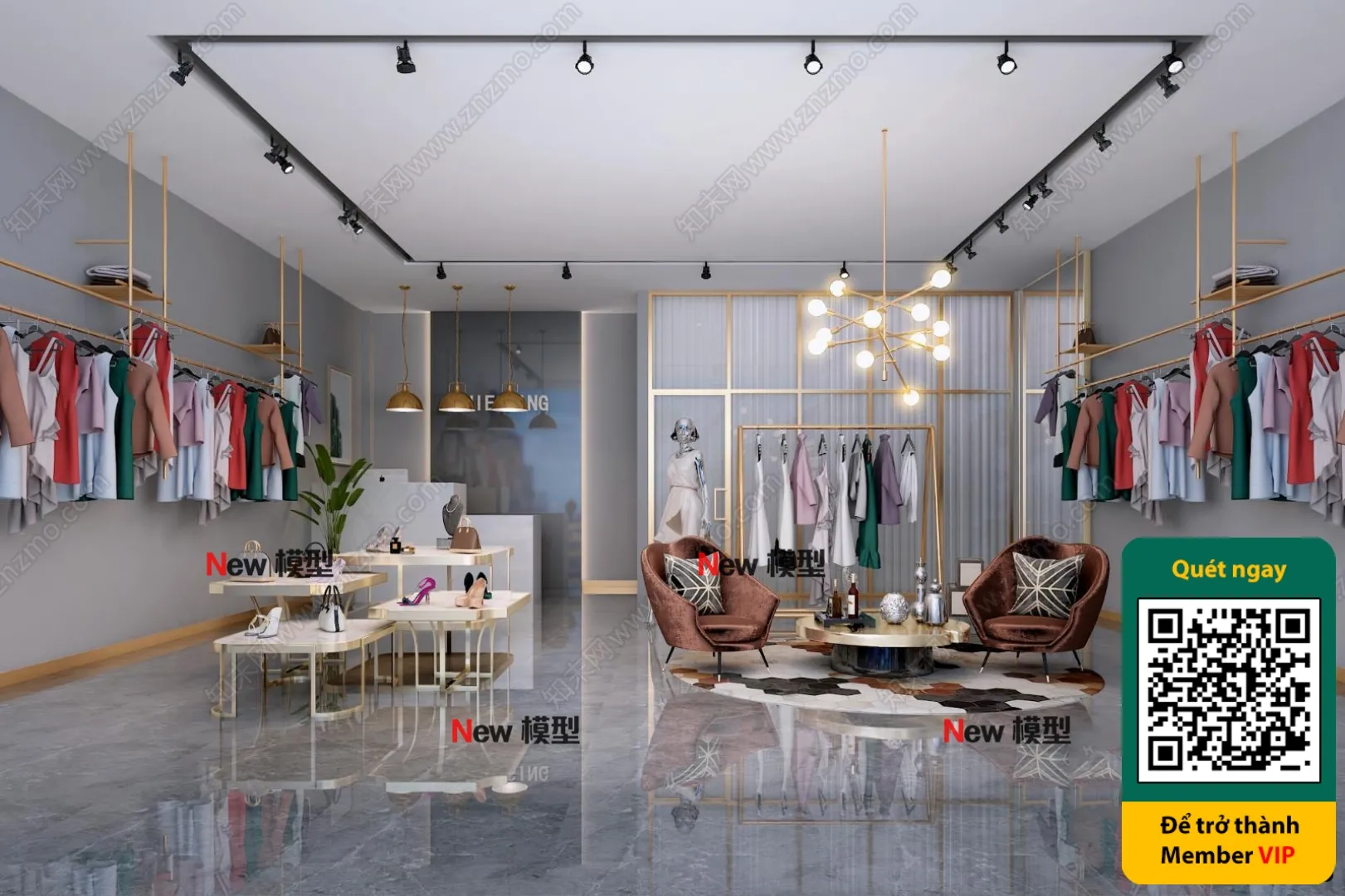 CLOTHING STORE - VRAY / CORONA - 3D MODEL - 6269