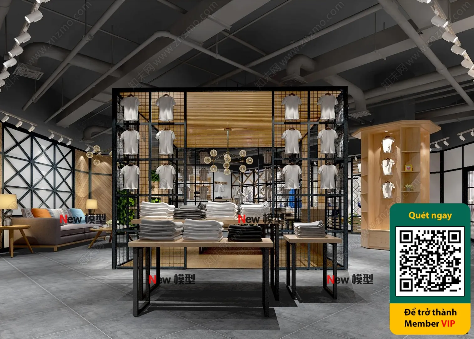 CLOTHING STORE - VRAY / CORONA - 3D MODEL - 6270