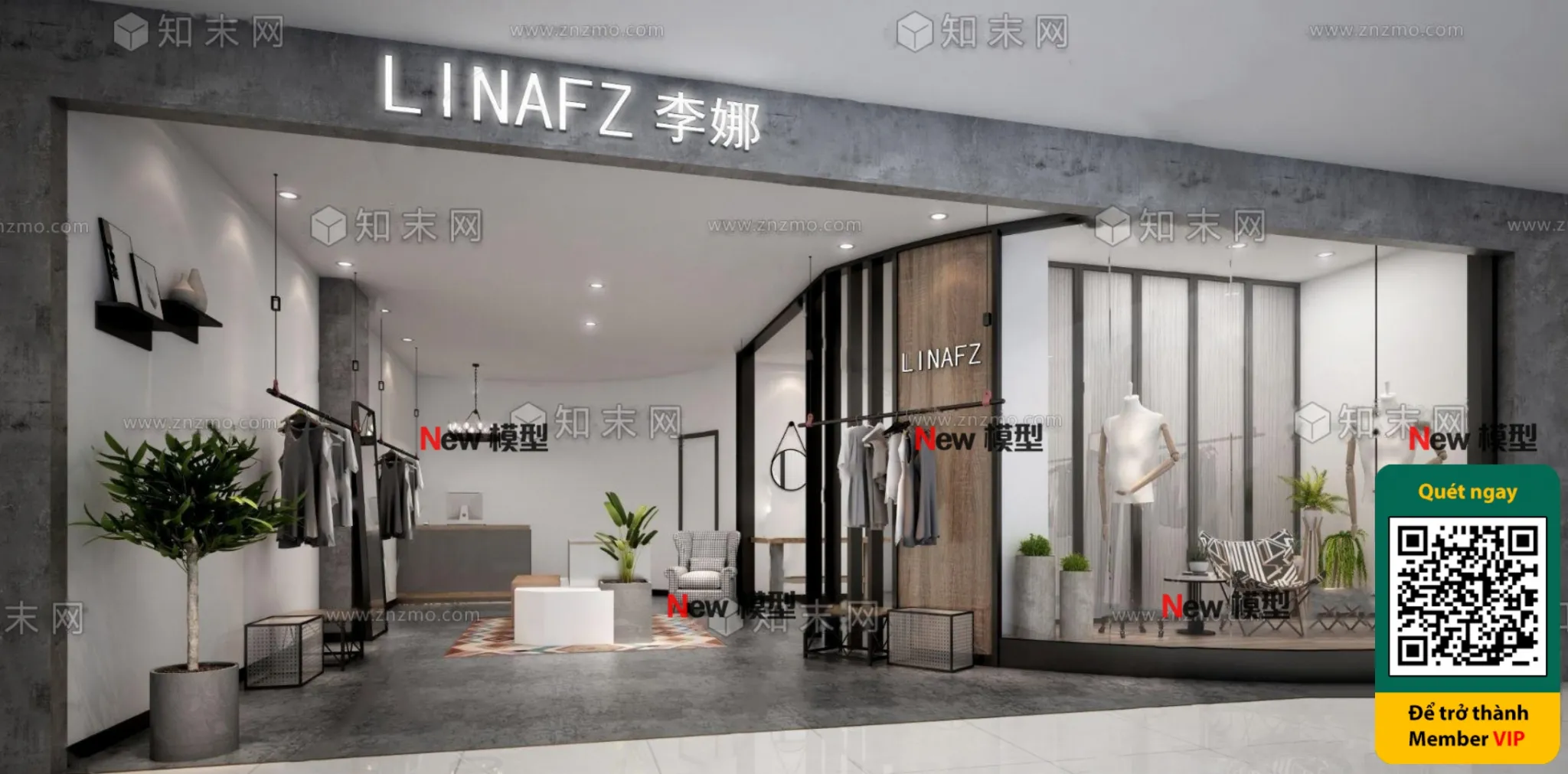 CLOTHING STORE - VRAY / CORONA - 3D MODEL - 6273