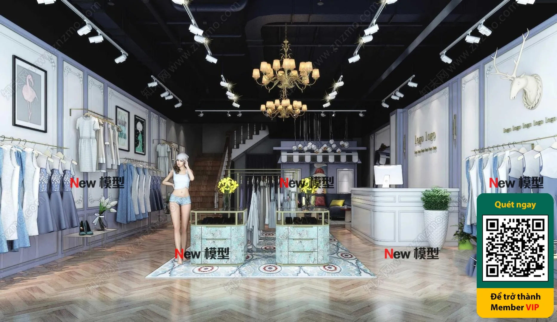 CLOTHING STORE - VRAY / CORONA - 3D MODEL - 6276