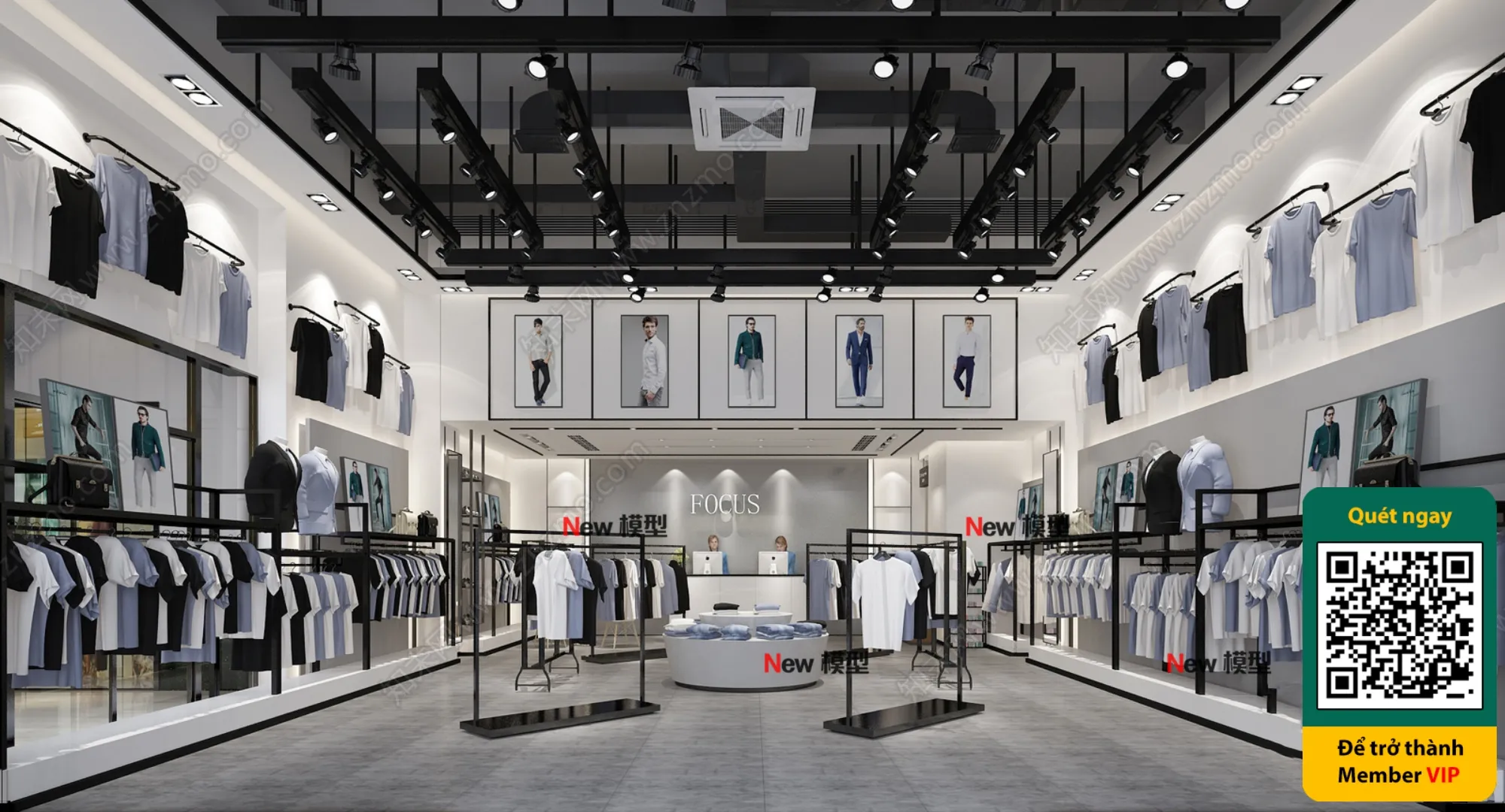 CLOTHING STORE - VRAY / CORONA - 3D MODEL - 6277