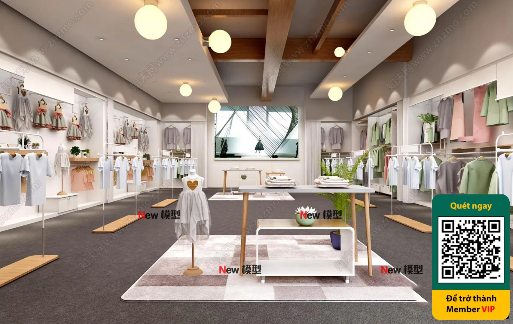 CLOTHING STORE - VRAY / CORONA - 3D MODEL - 6278