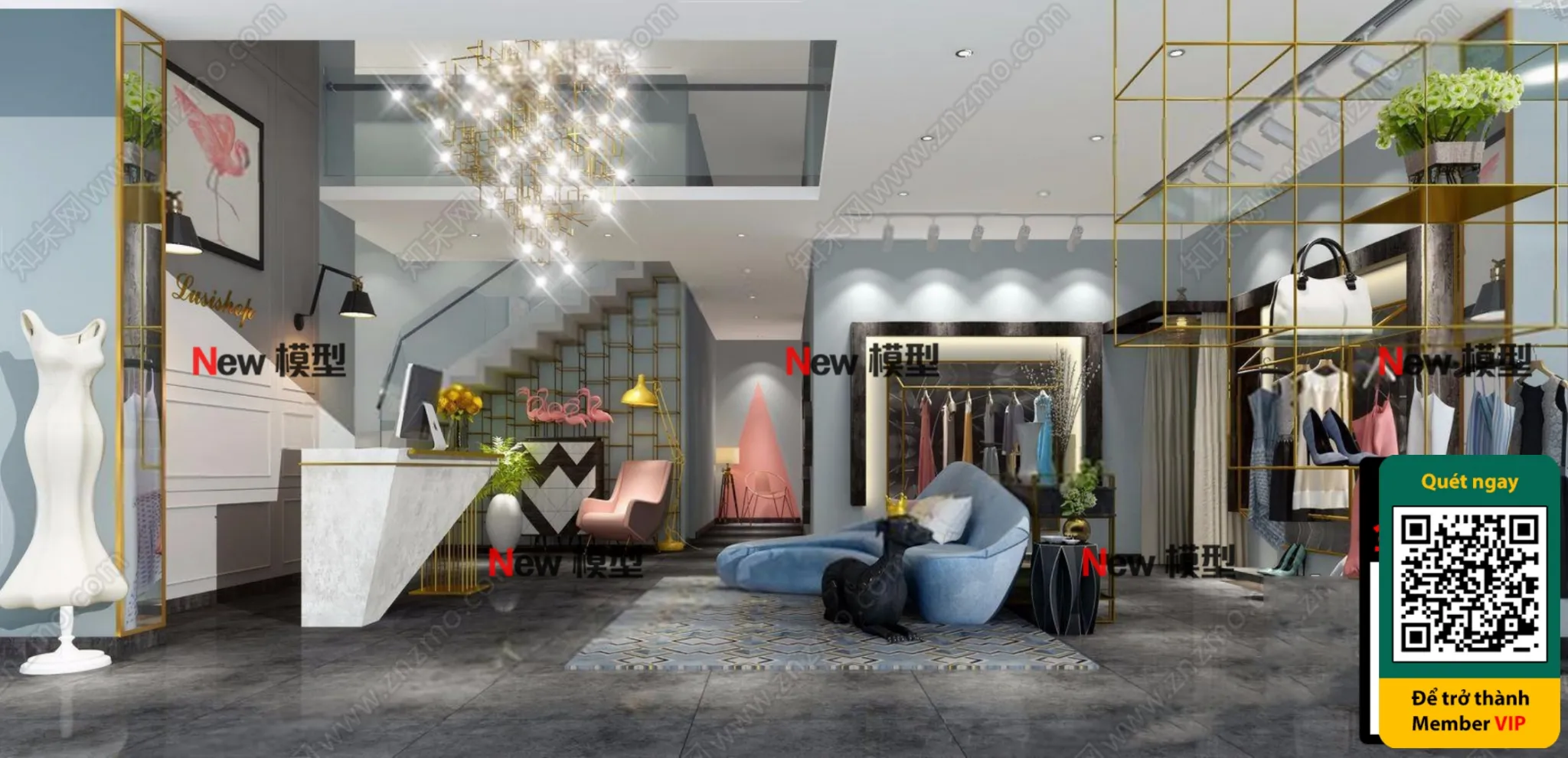 CLOTHING STORE - VRAY / CORONA - 3D MODEL - 6283