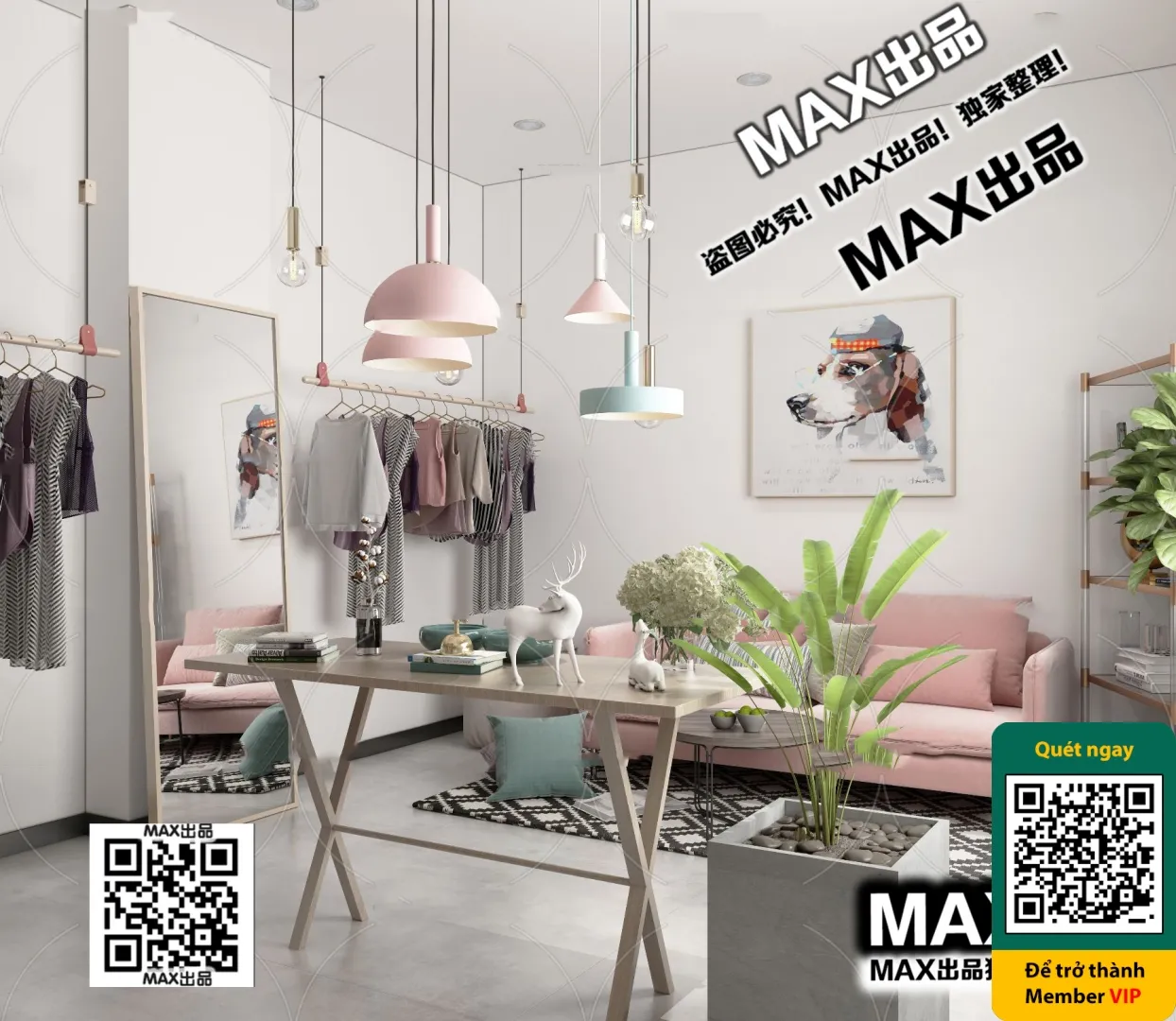 CLOTHING STORE - VRAY / CORONA - 3D MODEL - 6288