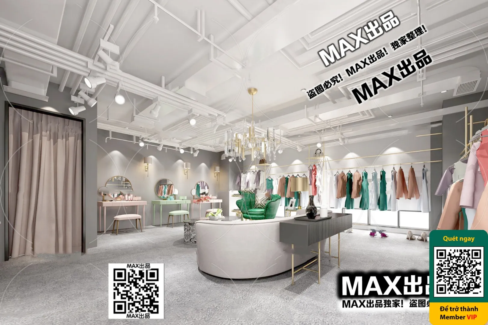 CLOTHING STORE - VRAY / CORONA - 3D MODEL - 6289