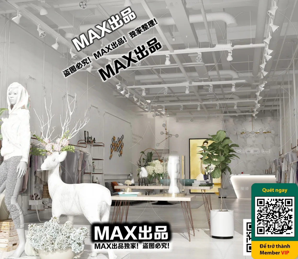 CLOTHING STORE - VRAY / CORONA - 3D MODEL - 6290