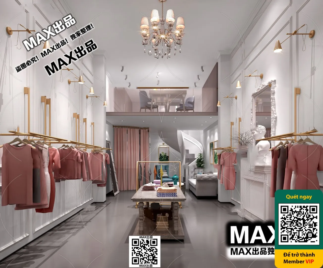 CLOTHING STORE - VRAY / CORONA - 3D MODEL - 6298