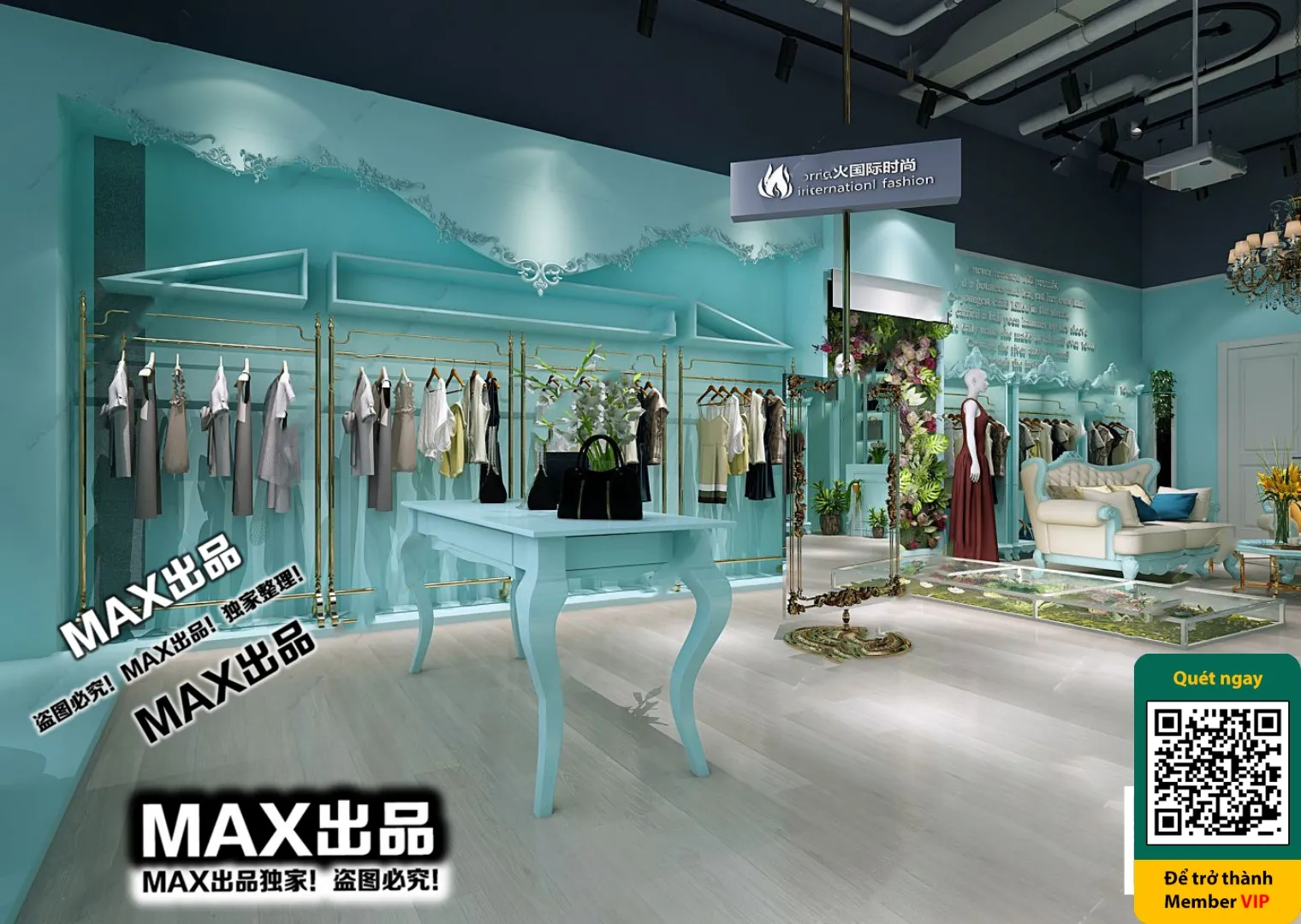 CLOTHING STORE - VRAY / CORONA - 3D MODEL - 6299